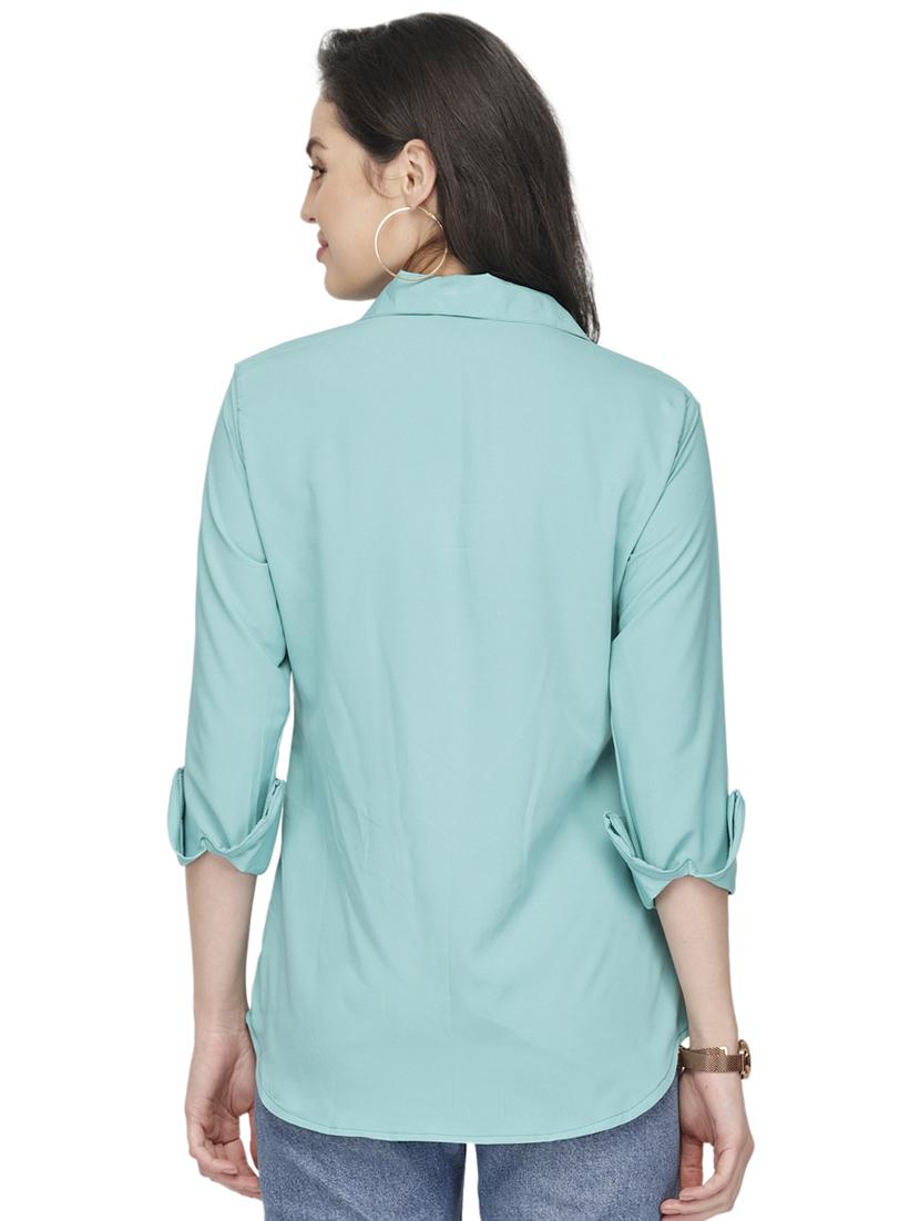 roll up sleeved solid shirt - 16806369 - Standard Image - 2