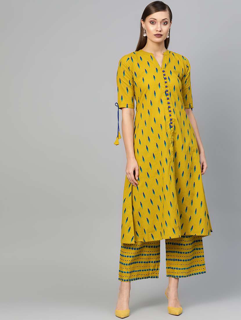ikat print kurta palazzo set