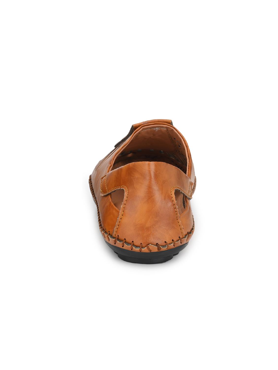 tan leatherette slip on sandals - 16808286 - Standard Image - 2