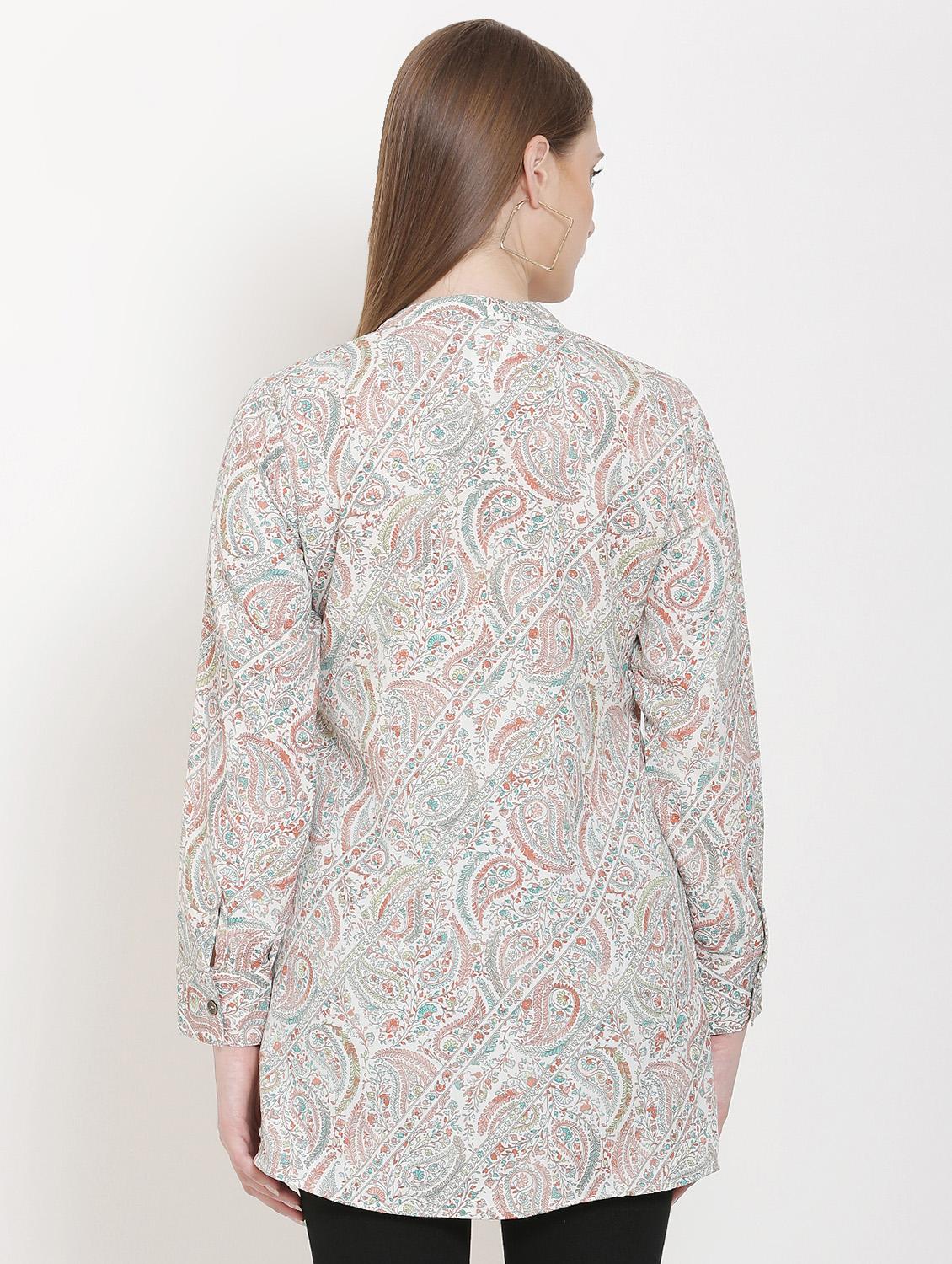 paisley printed a-line kurta - 16808419 - Standard Image - 2