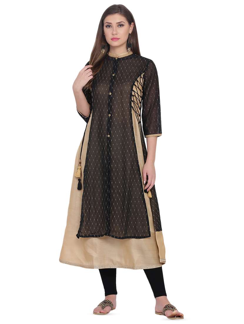 printed layered kurta