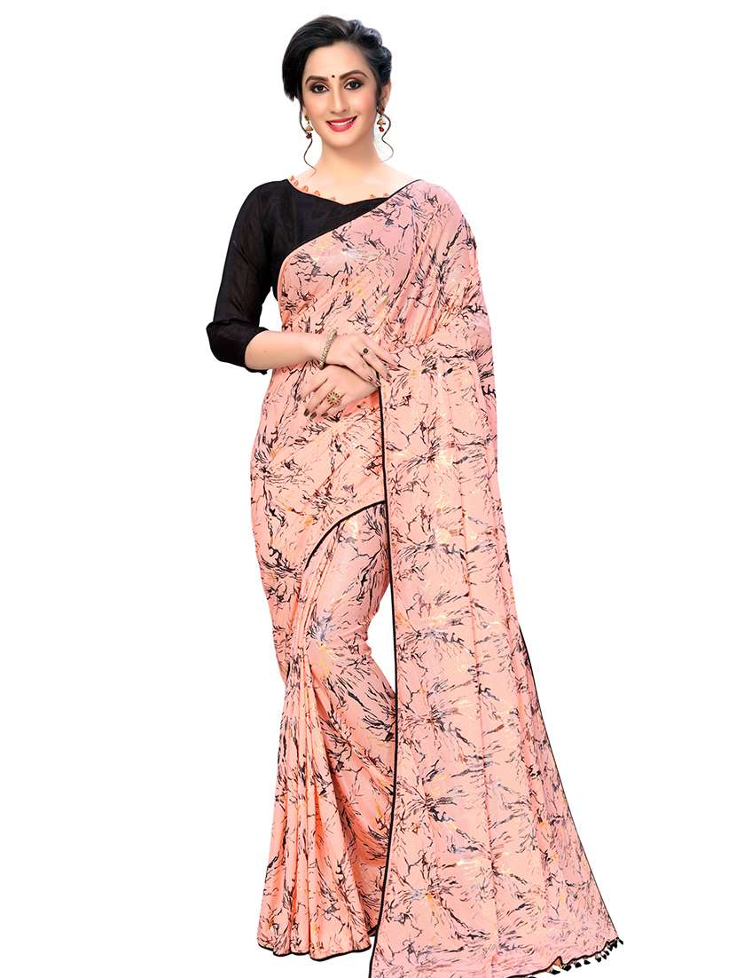abstract printed saree with blouse