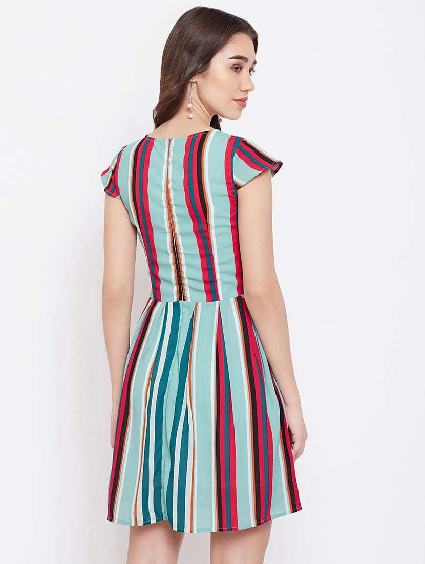 women's fit & flare striped dress - 16810006 -  Standard Image - 2