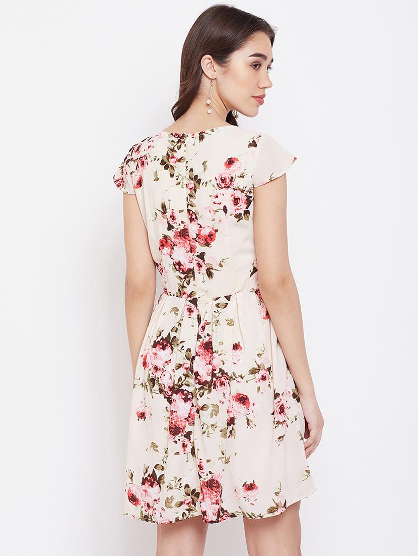 key hole neck floral skater dress - 16810007 - Standard Image - 2
