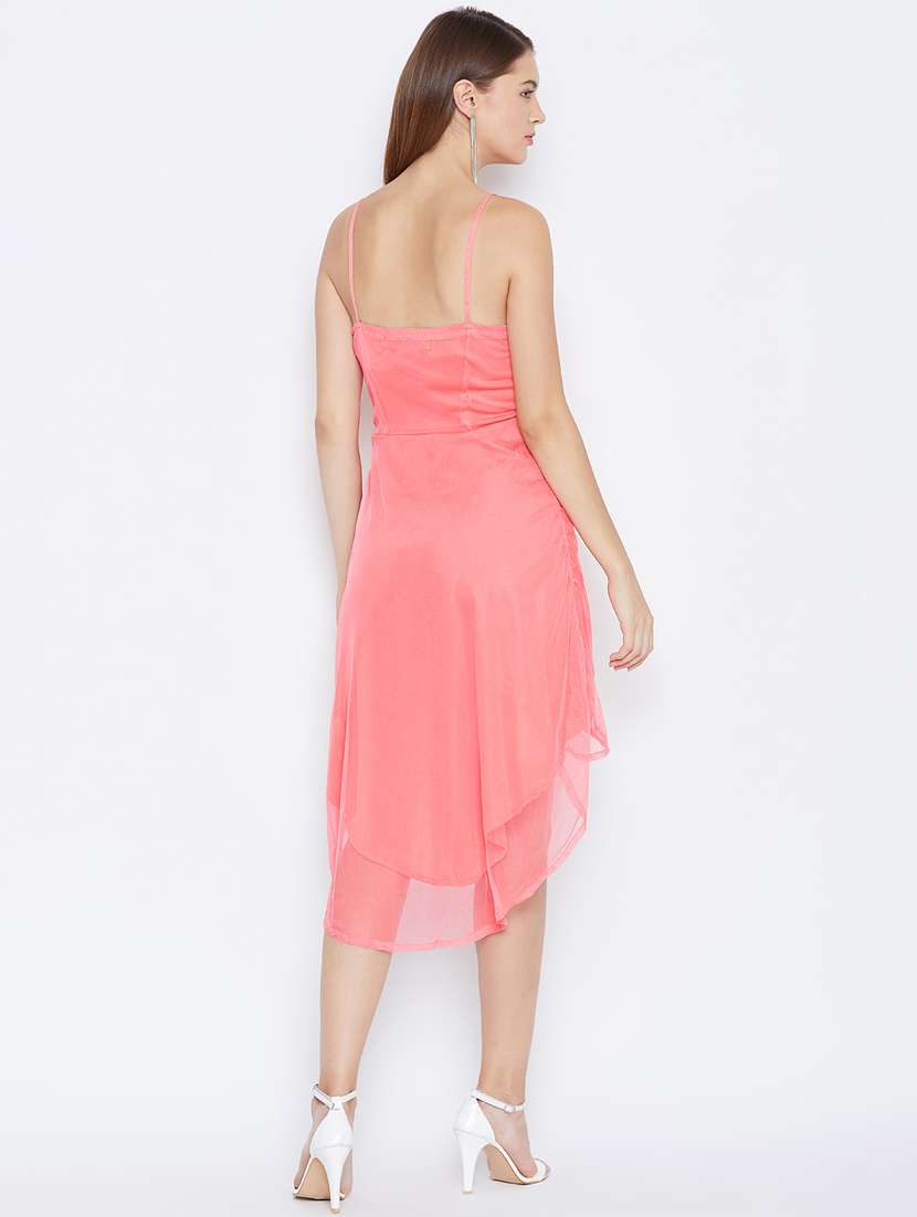 women's high low solid dress - 16810013 -  Standard Image - 2
