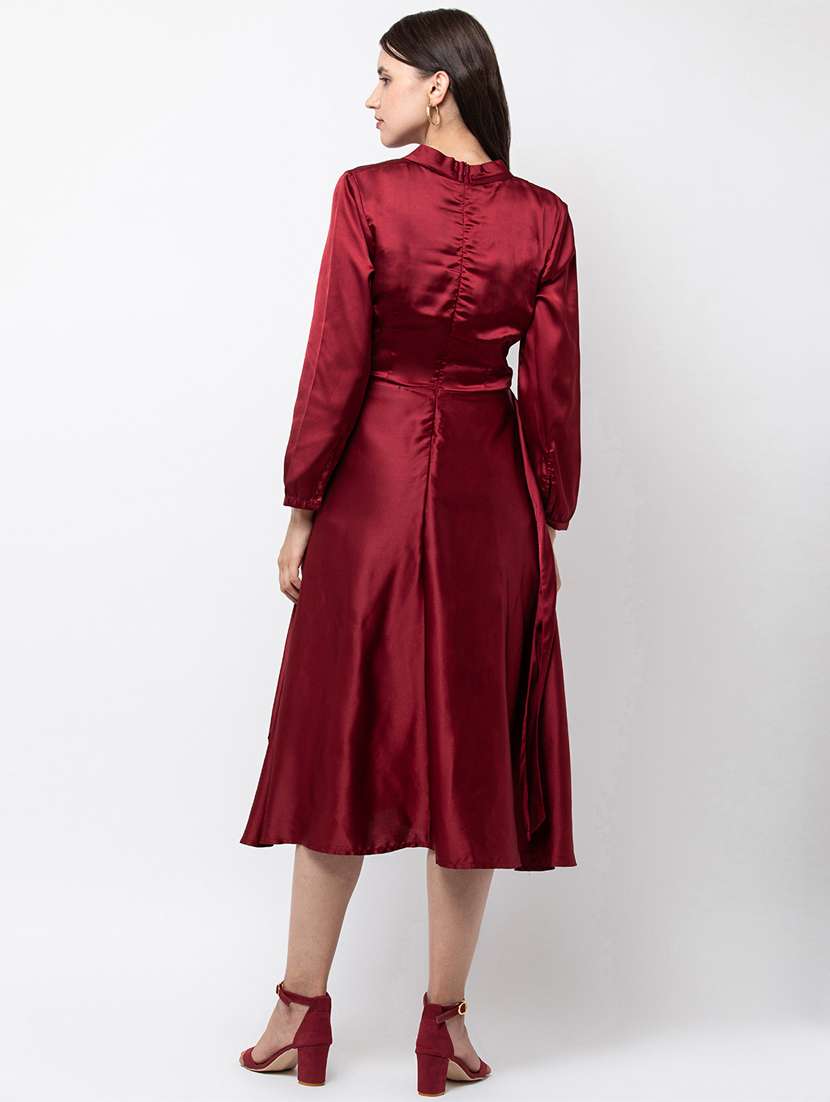 women's fit & flare solid dress - 16810023 -  Standard Image - 2