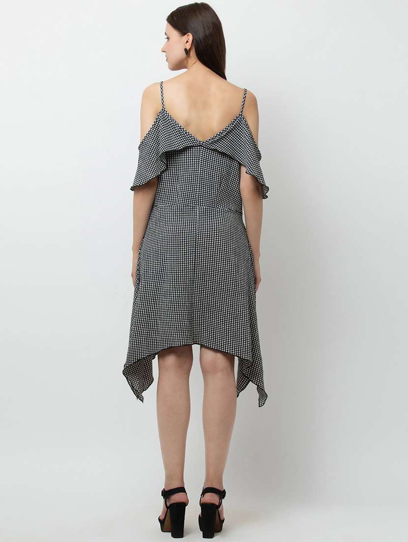 women's asymmetric checks dress - 16810028 -  Standard Image - 2