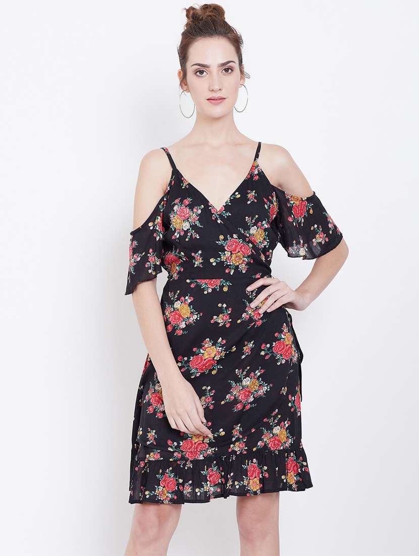 women's wrap floral dress