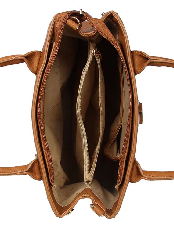 tan leatherette regular handbag - 16810342 -  Standard Image - 2