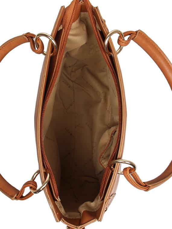 tan leatherette regular handbag - 16810350 - Standard Image - 2