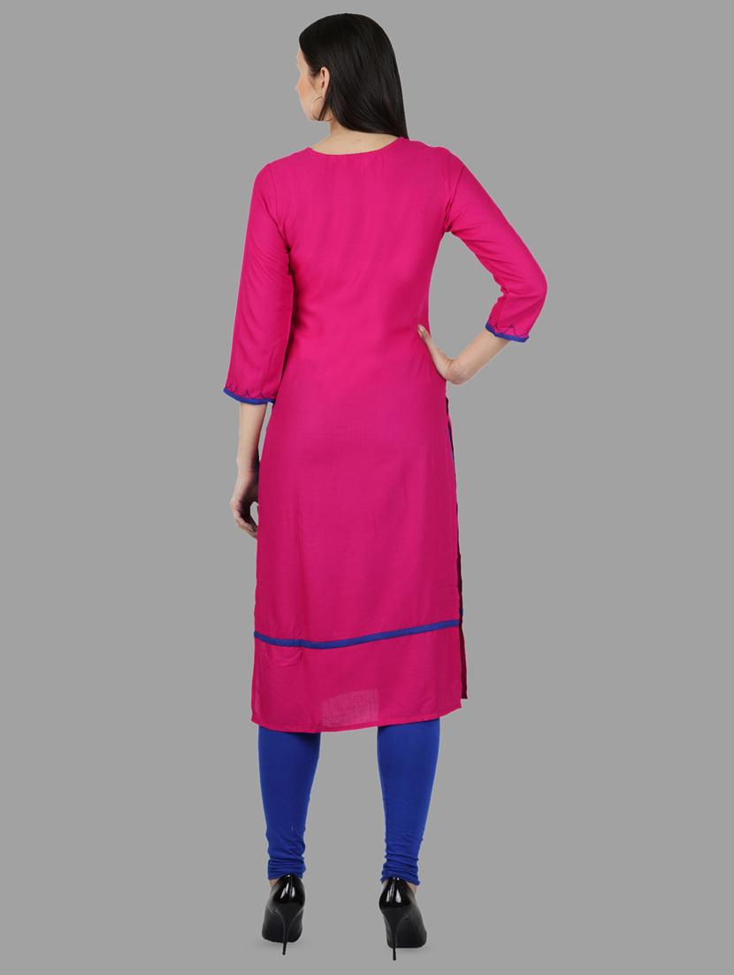 embroidered straight kurta - 16810421 - Standard Image - 2