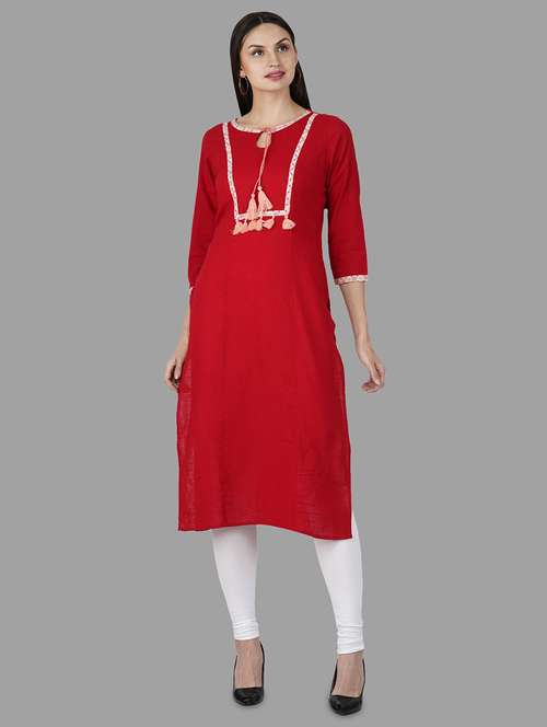 women's straight kurta - 16810423 - Standard Image - 0