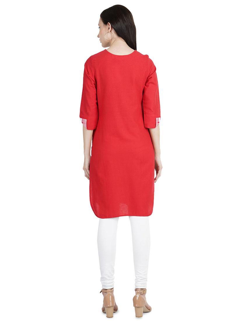 embroidered straight kurta - 16810427 - Standard Image - 2
