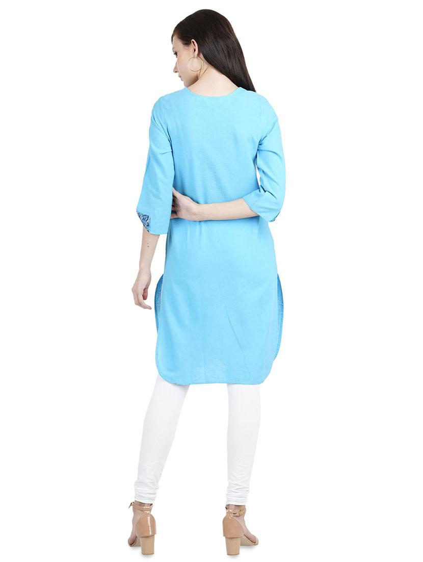embroidered straight kurta - 16810428 - Standard Image - 2