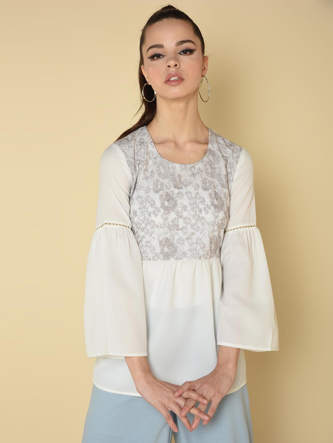 women's peplum round neck top - 16810951 - Zoom Image - 0