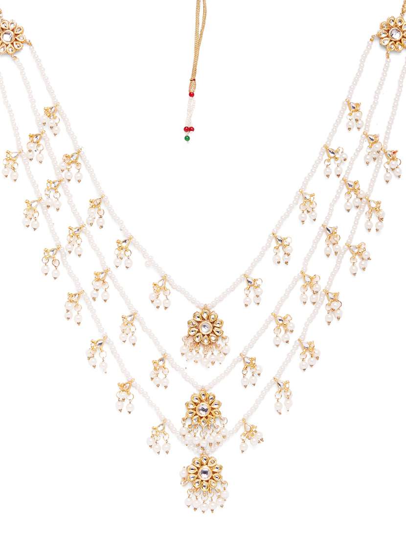gold metal long necklace