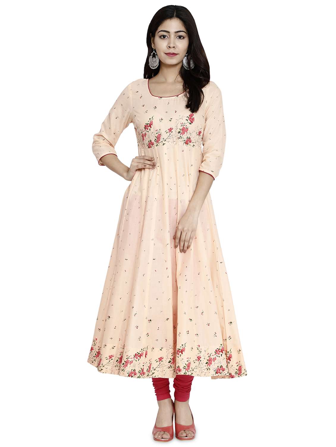 floral print anarkali kurta