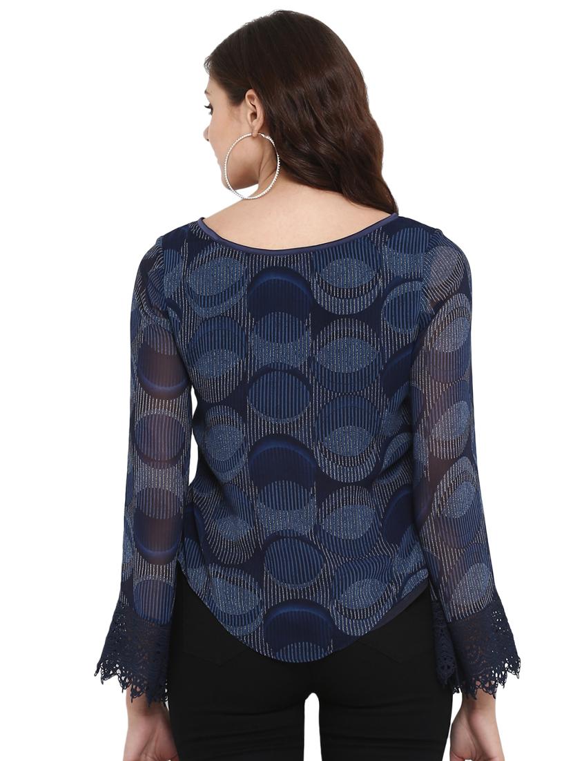 lace detail bell sleeved top - 16813641 - Standard Image - 2