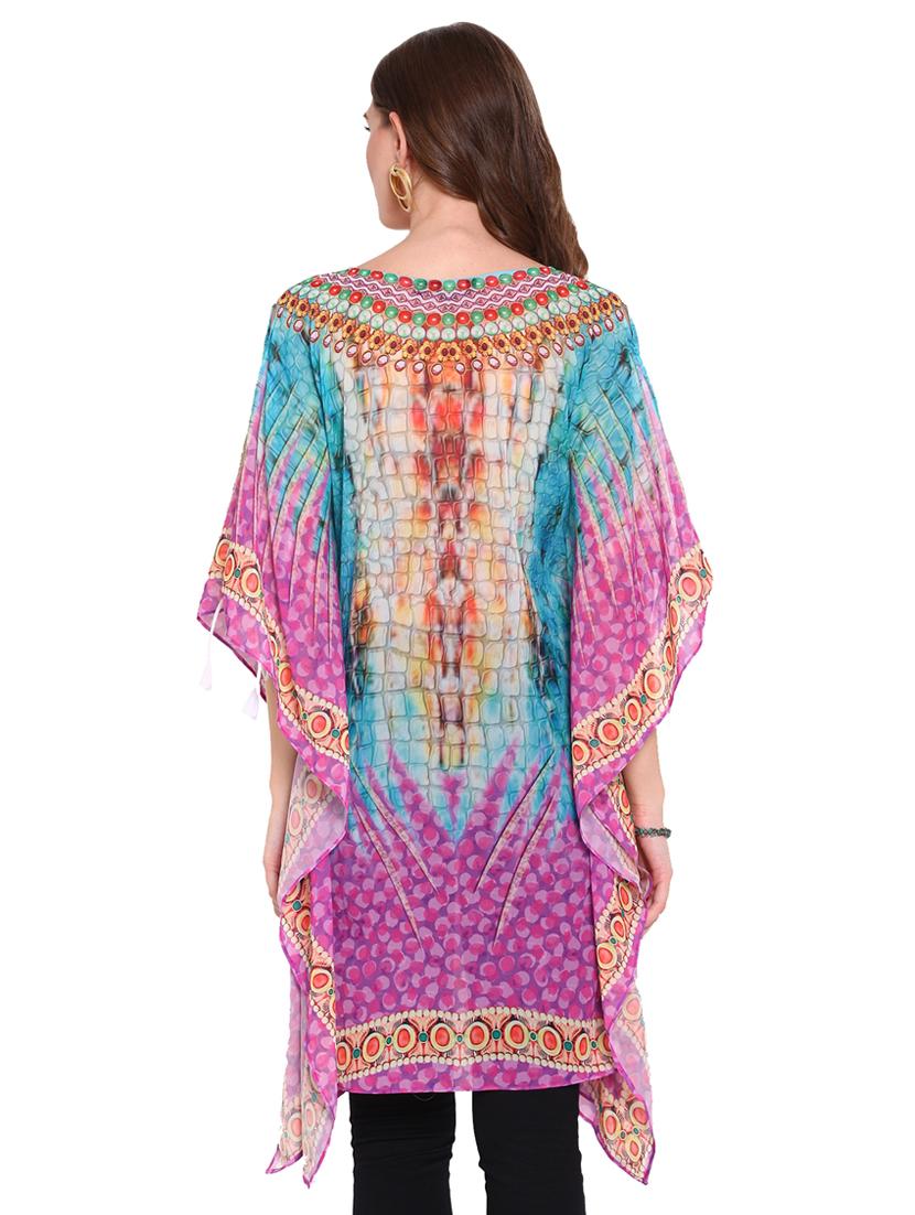 v-neck printed coverup - 16813675 - Standard Image - 2