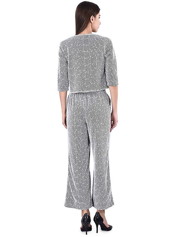 women self design three quarter sleeve formal suit set - 16816474 - Standard Image - 2