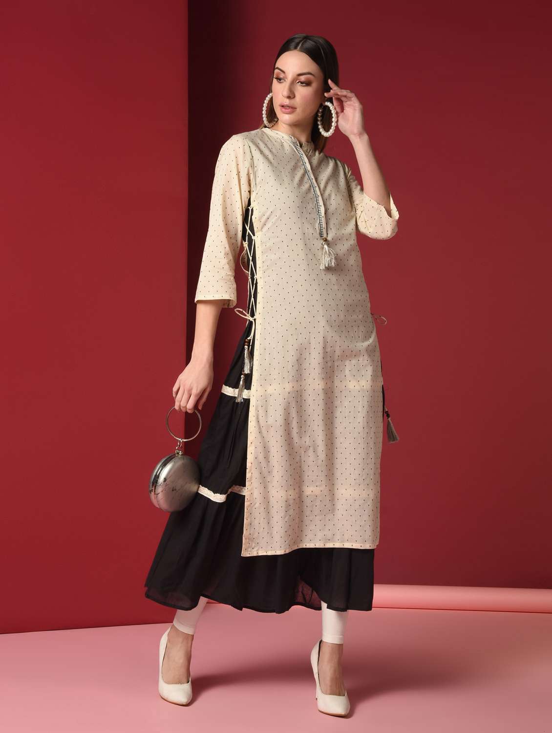 printed kurta skirt set