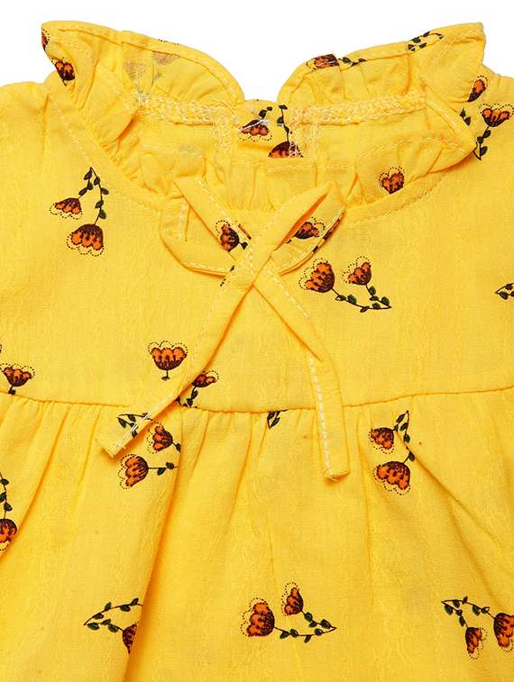 girls tie up neck long sleeves frock - 16817125 - Standard Image - 2