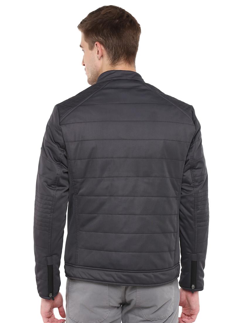 grey solid quilted jacket - 16817195 - Standard Image - 2