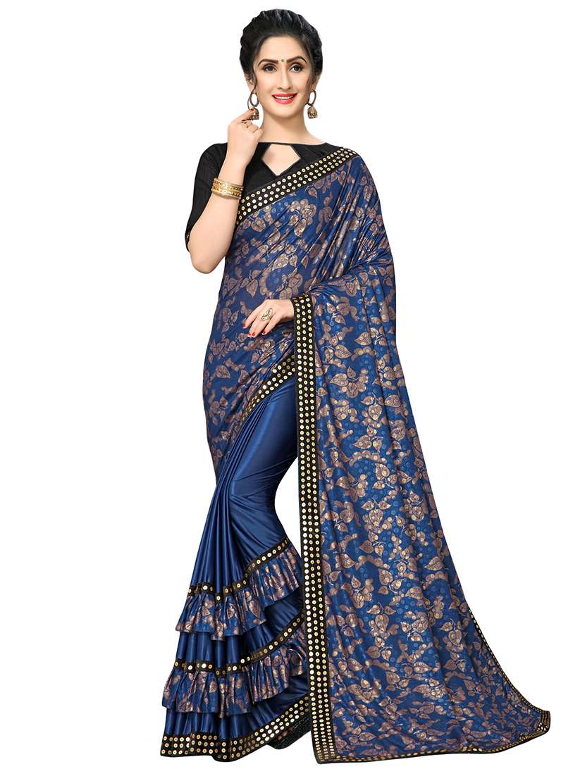 foil printed saree  with blouse