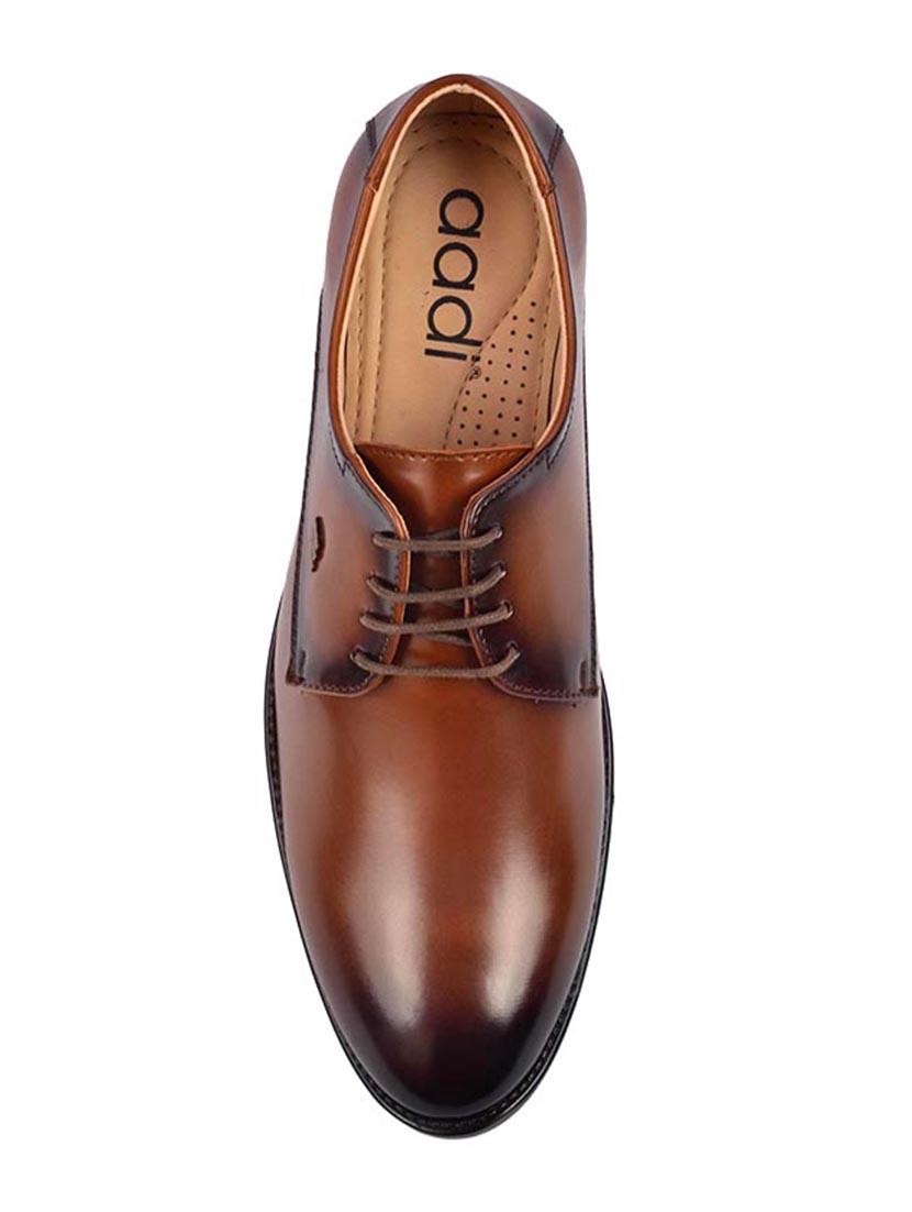 tan leatherette lace-up derbys - 16817877 - Standard Image - 2