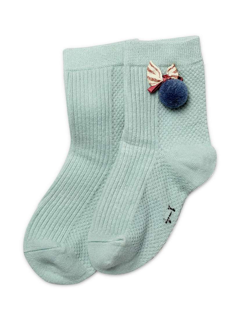 turquoise blue solid above ankle length socks 