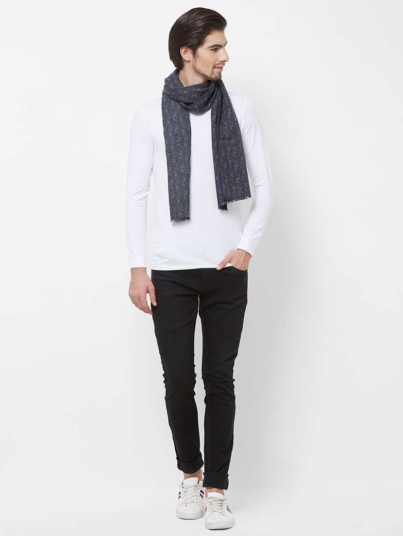grey printed woolen muffler - 16824888 - Standard Image - 2