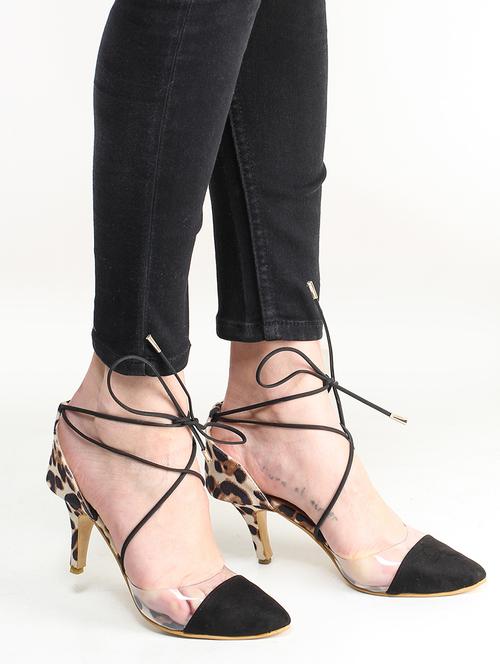 black lace-up sandals - 16824980 - Standard Image - 0