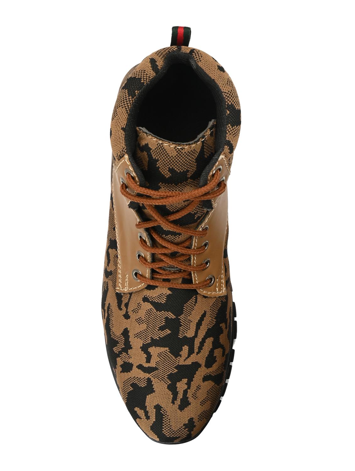brown fabric high ankle boots - 16825108 - Standard Image - 2