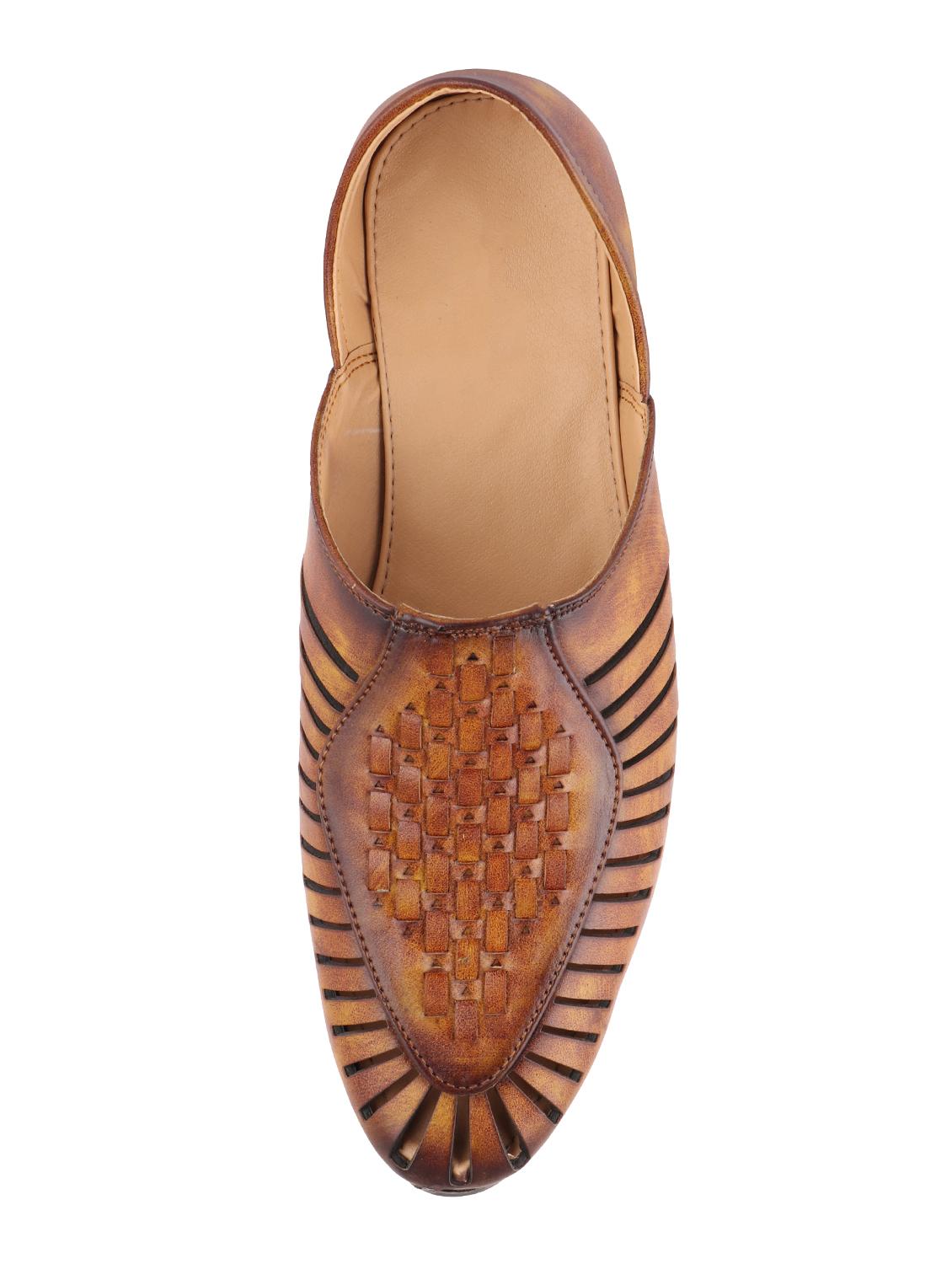 tan leatherette slip on jutis - 16825349 - Standard Image - 2