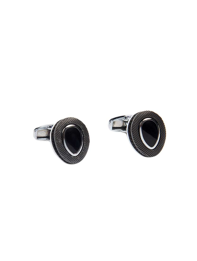 grey metal cufflinks