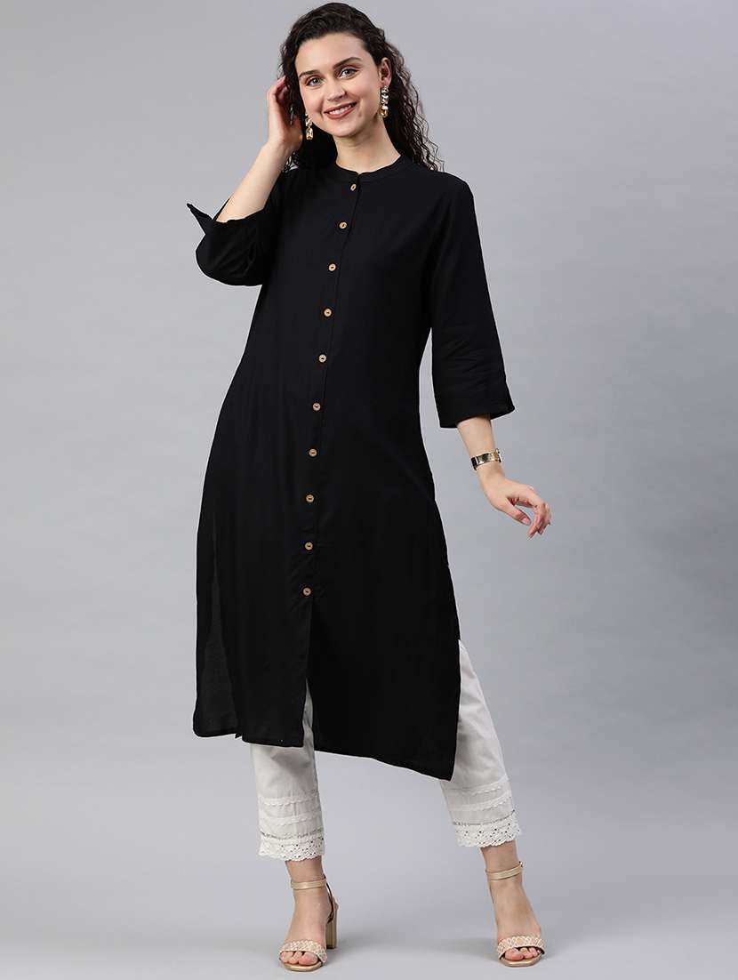 solid straight kurta