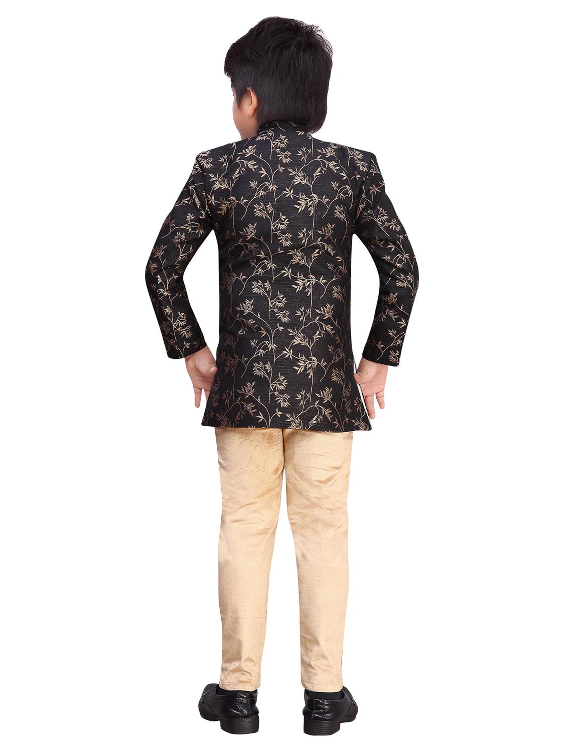 black silk blend kurta sets kurtas & set - 16827254 - Standard Image - 2