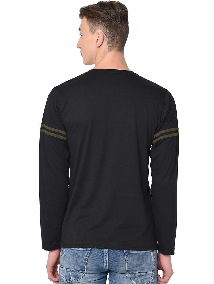 black cut & sew taped t-shirt - 16827595 -  Standard Image - 2