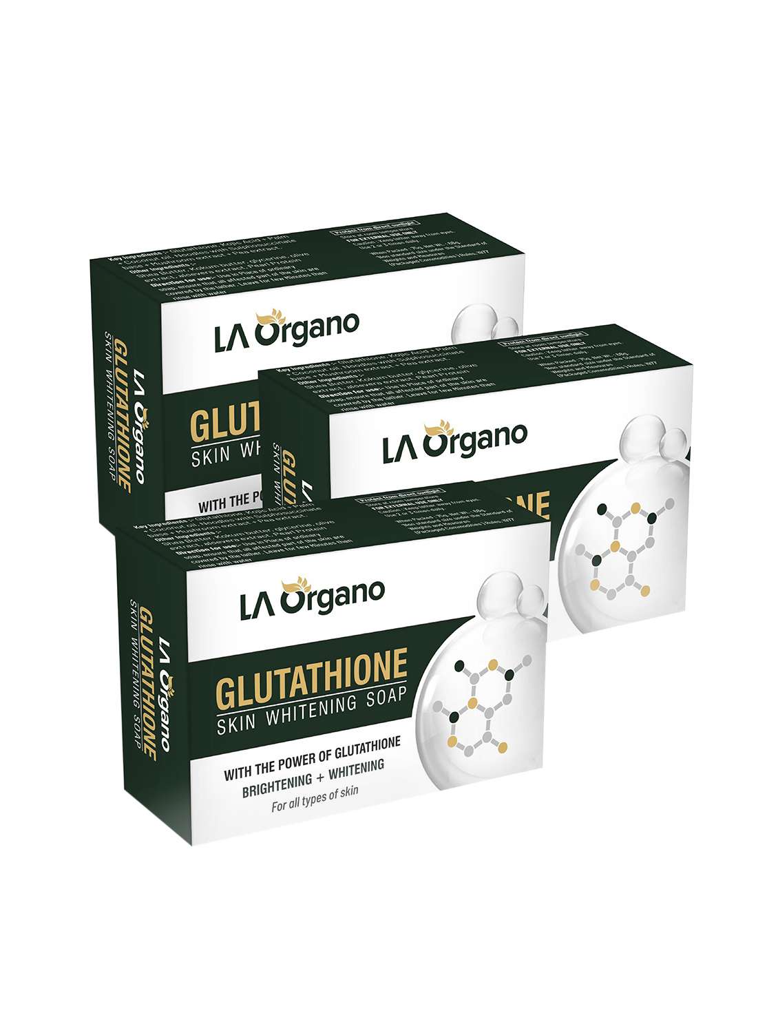 la organo glutathione skin whitening soap for brightening & whitening-all skin type(pack of 3)