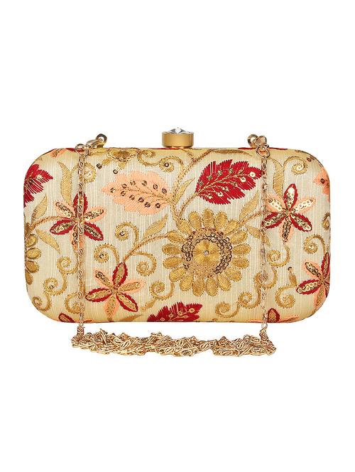 faux silk box clutch - 16828257 - Standard Image - 0