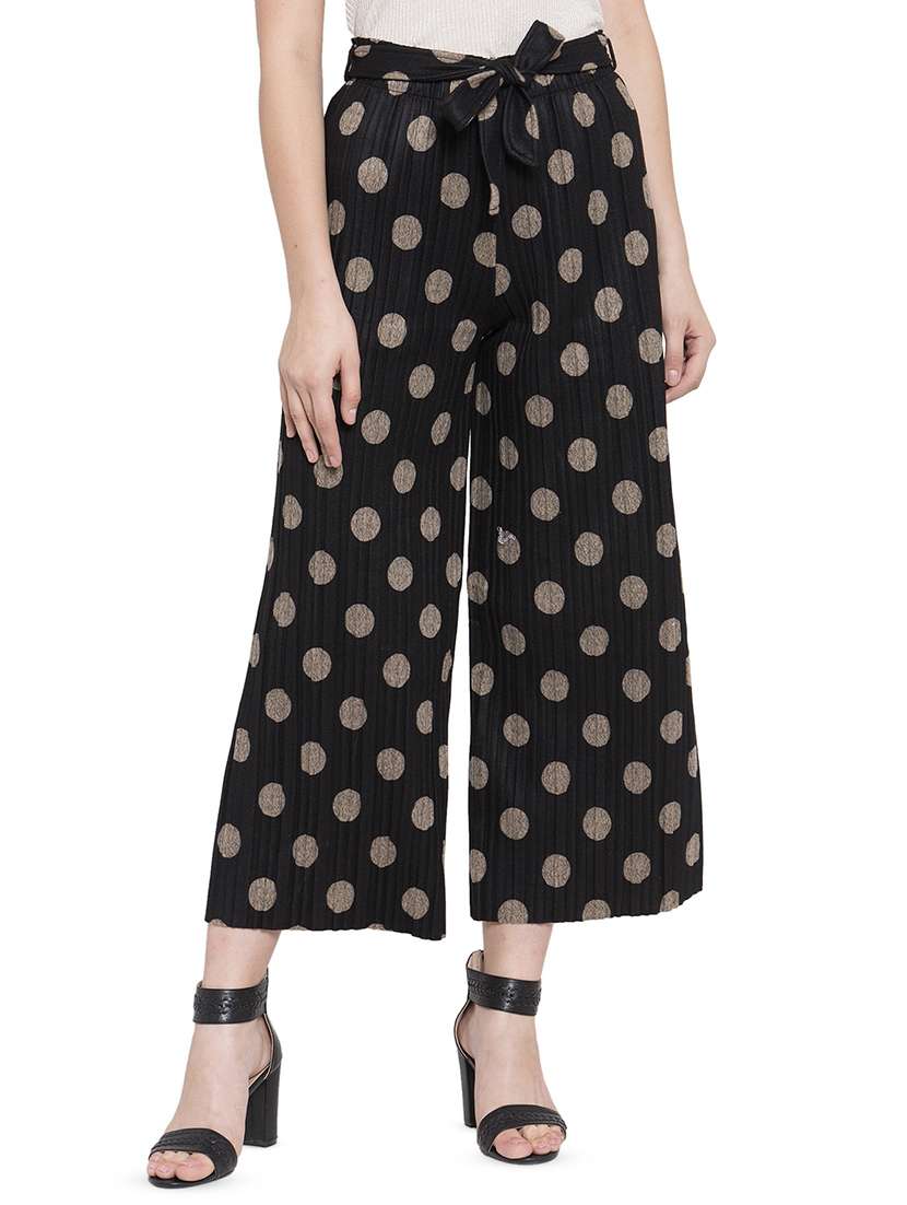 tie front polka dot palazzo 