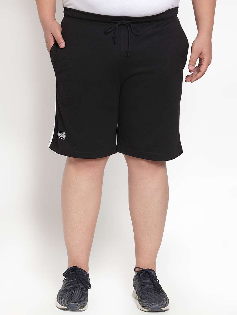 black side striped shorts (plus size)