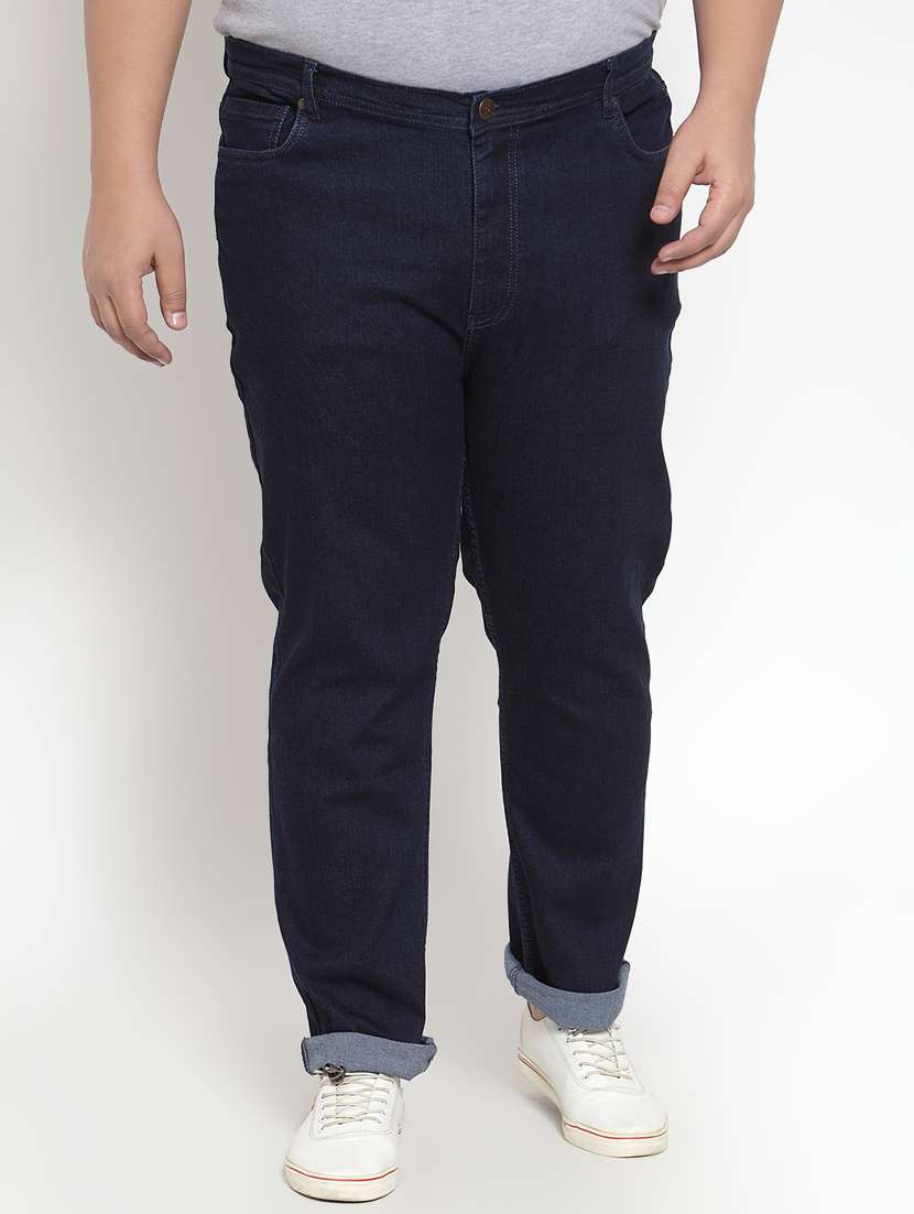 mens relaxed fit plain jeans