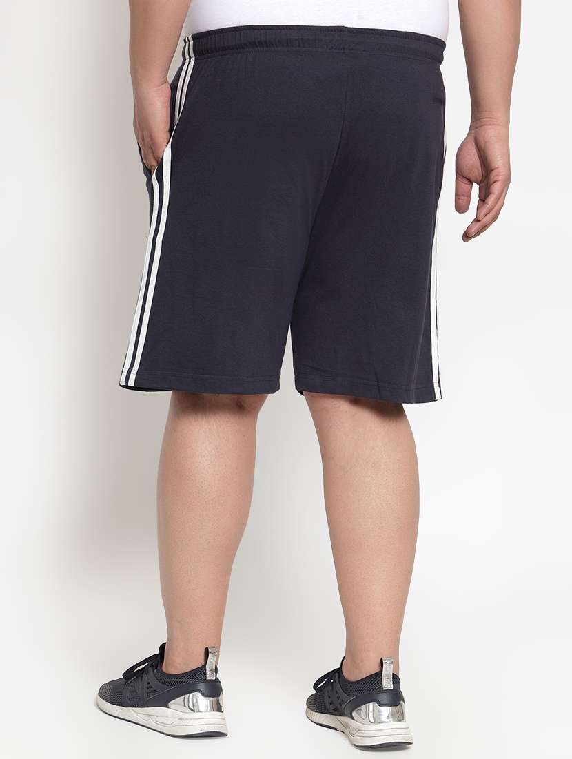 navy blue side striped shorts (plus size) - 16828678 -  Standard Image - 2