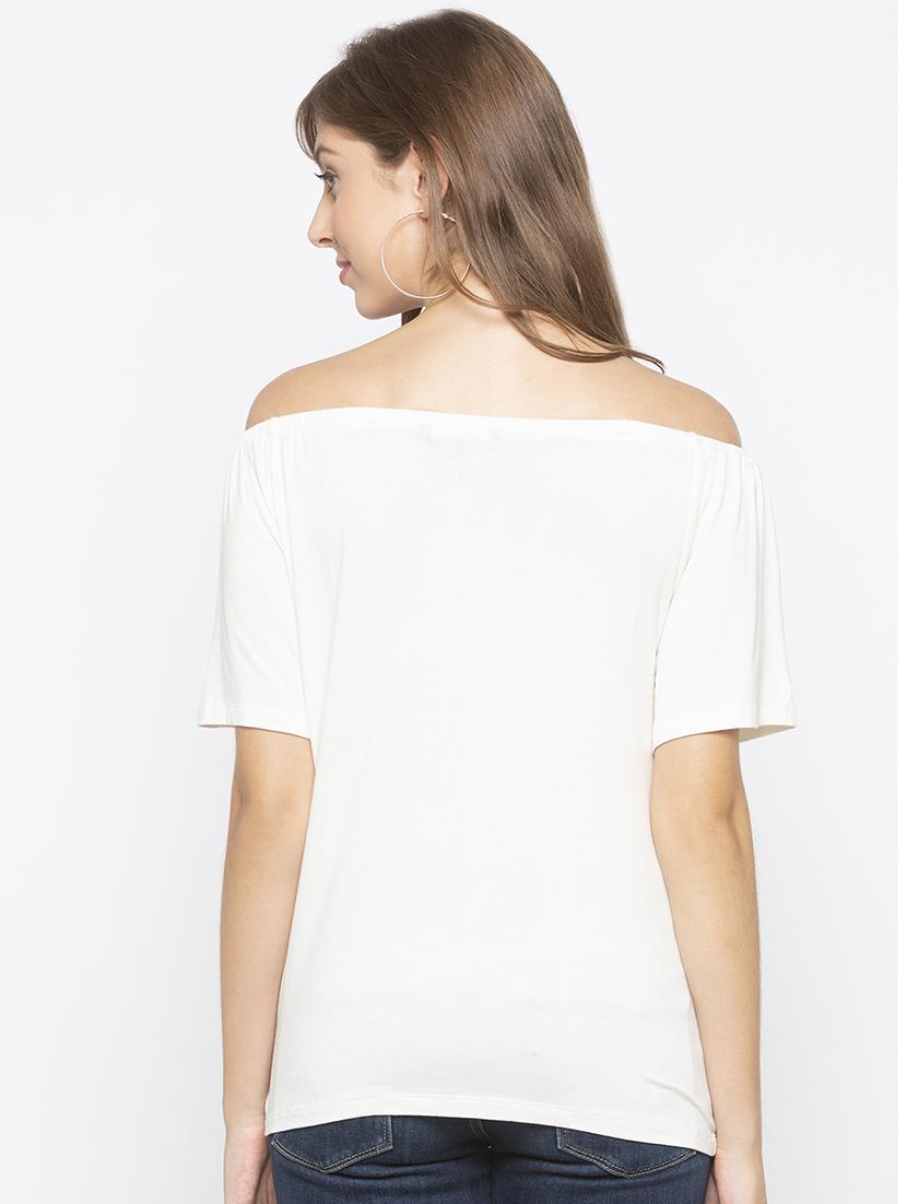 off shoulder solid top - 16828760 - Standard Image - 2