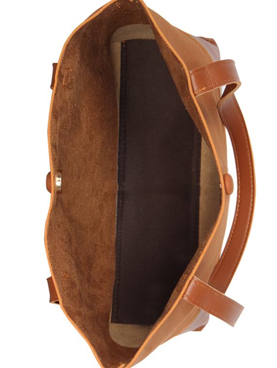 tan leatherette combo handbag - 16829183 - Standard Image - 2