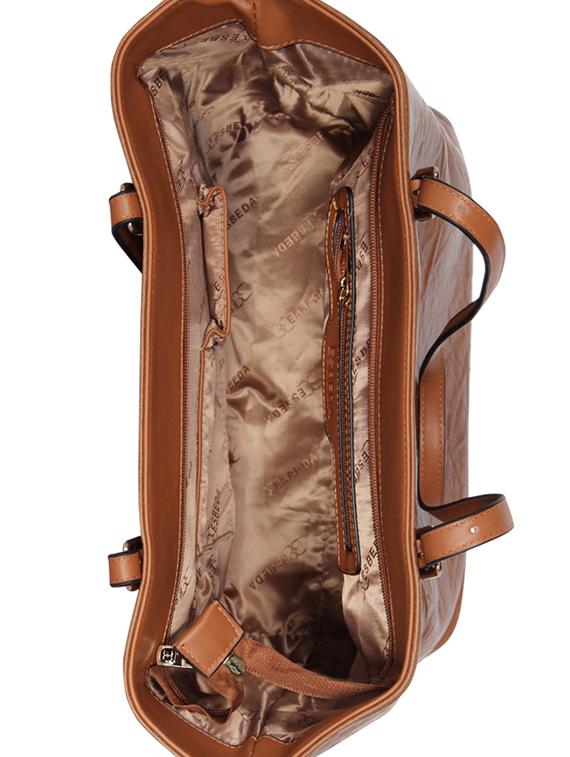 tan leatherette regular handbag - 16829201 - Standard Image - 2
