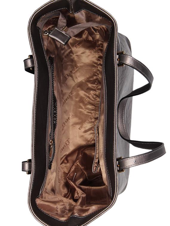 metallic leatherette regular handbag - 16829202 - Standard Image - 2