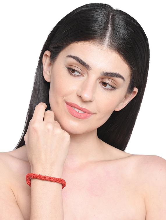 red metal beaded bracelet - 16829825 - Standard Image - 2