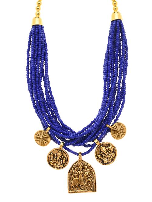 blue metal long necklace - 16829873 - Standard Image - 0